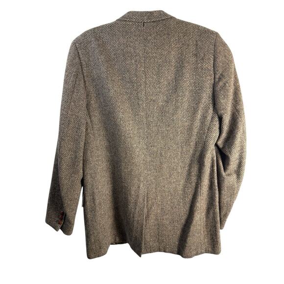 John Weitz Blazer Mens 44R Brown Wool Harris Tweed Sports Coat Career Jacket Vtg - Picture 5 of 11